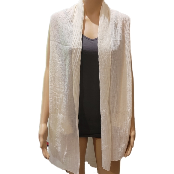 Ivory Sleeveless High Low Open Front OSFM Layering Top NEW - Picture 2 of 4